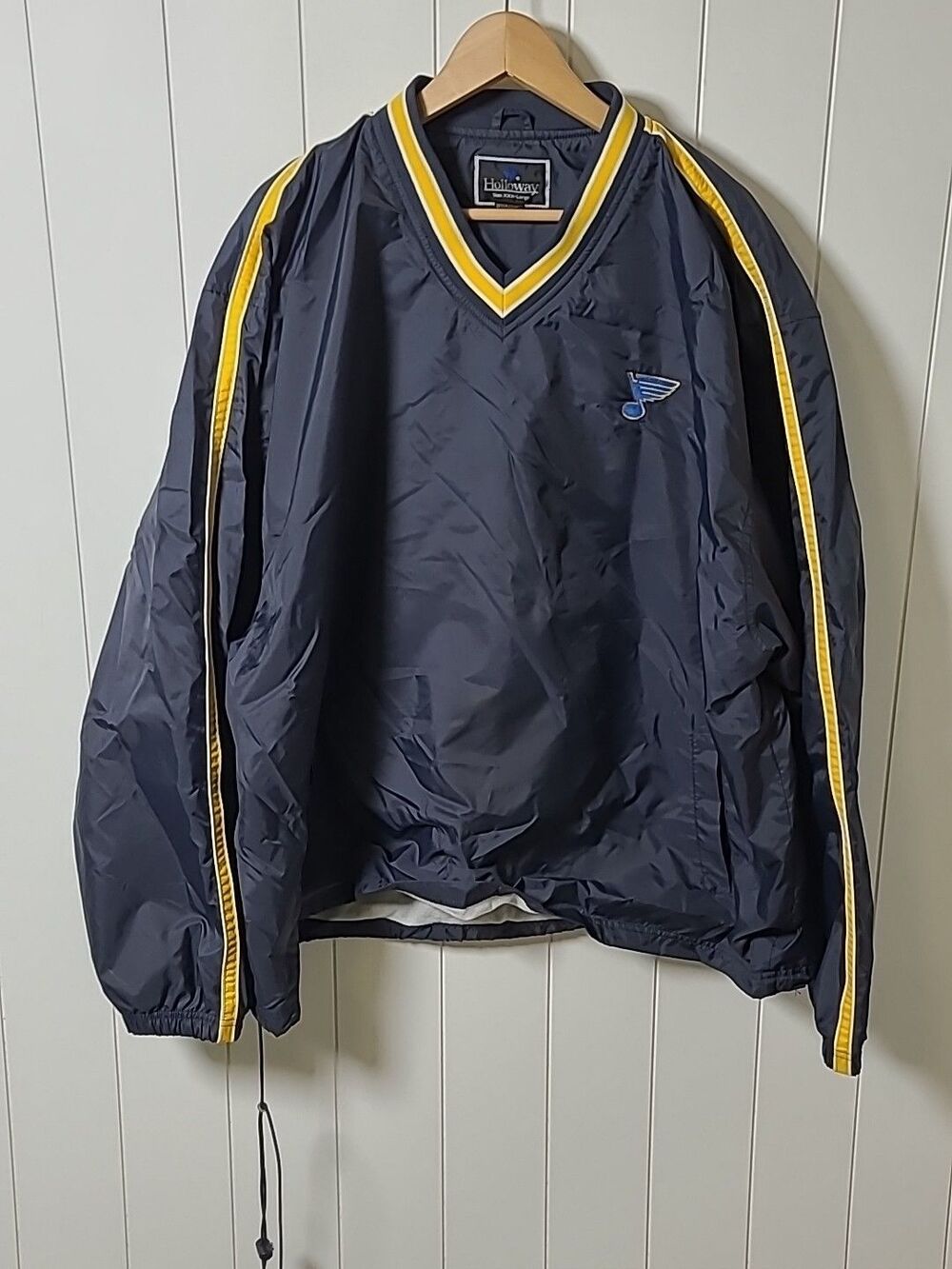 NHL St Louis Blues Hockey Mens 3XL Blue Holloway Pullover Windbreaker Jacket